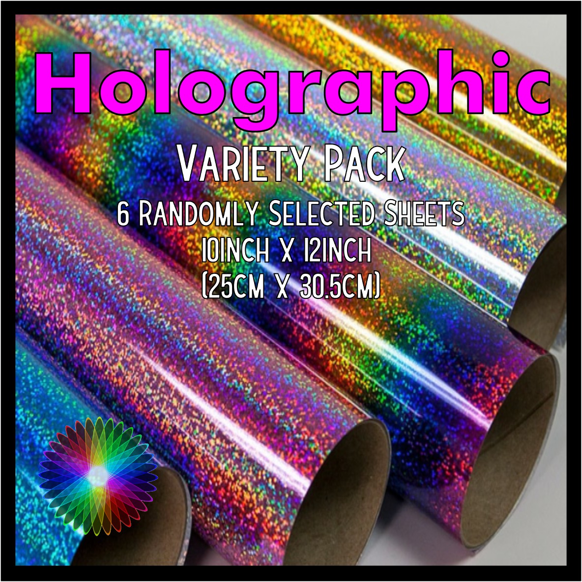Holographic 6 Sheets - 10 x 12 - Knight HTV