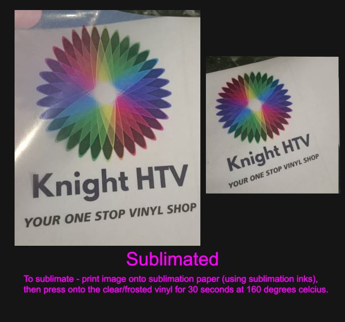 Printable Adhesive Vinyl - TRANSPARENT/FROST - Knight HTV