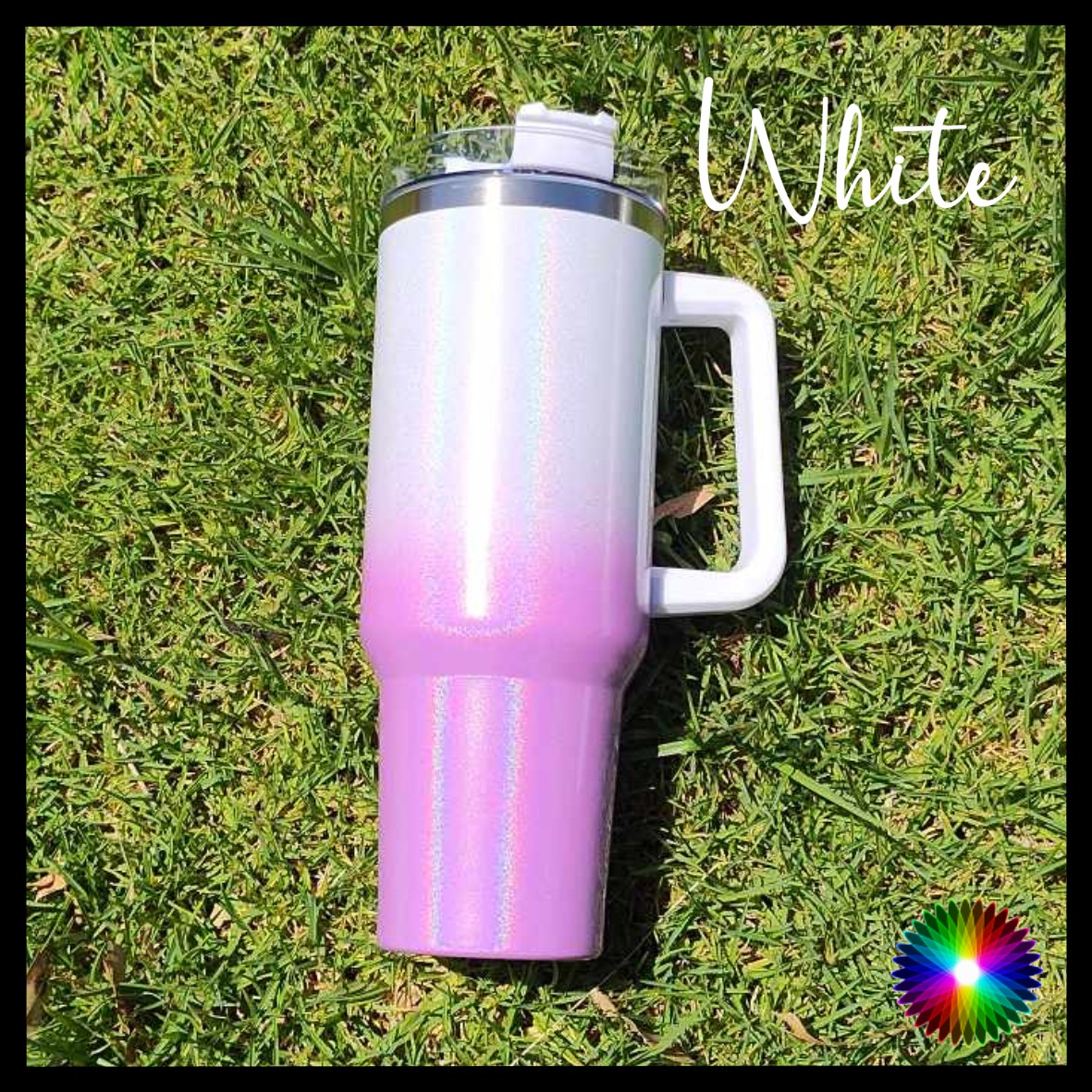 40oz Gradient Shimmer Sublimation Tumbler with Handle - Knight HTV