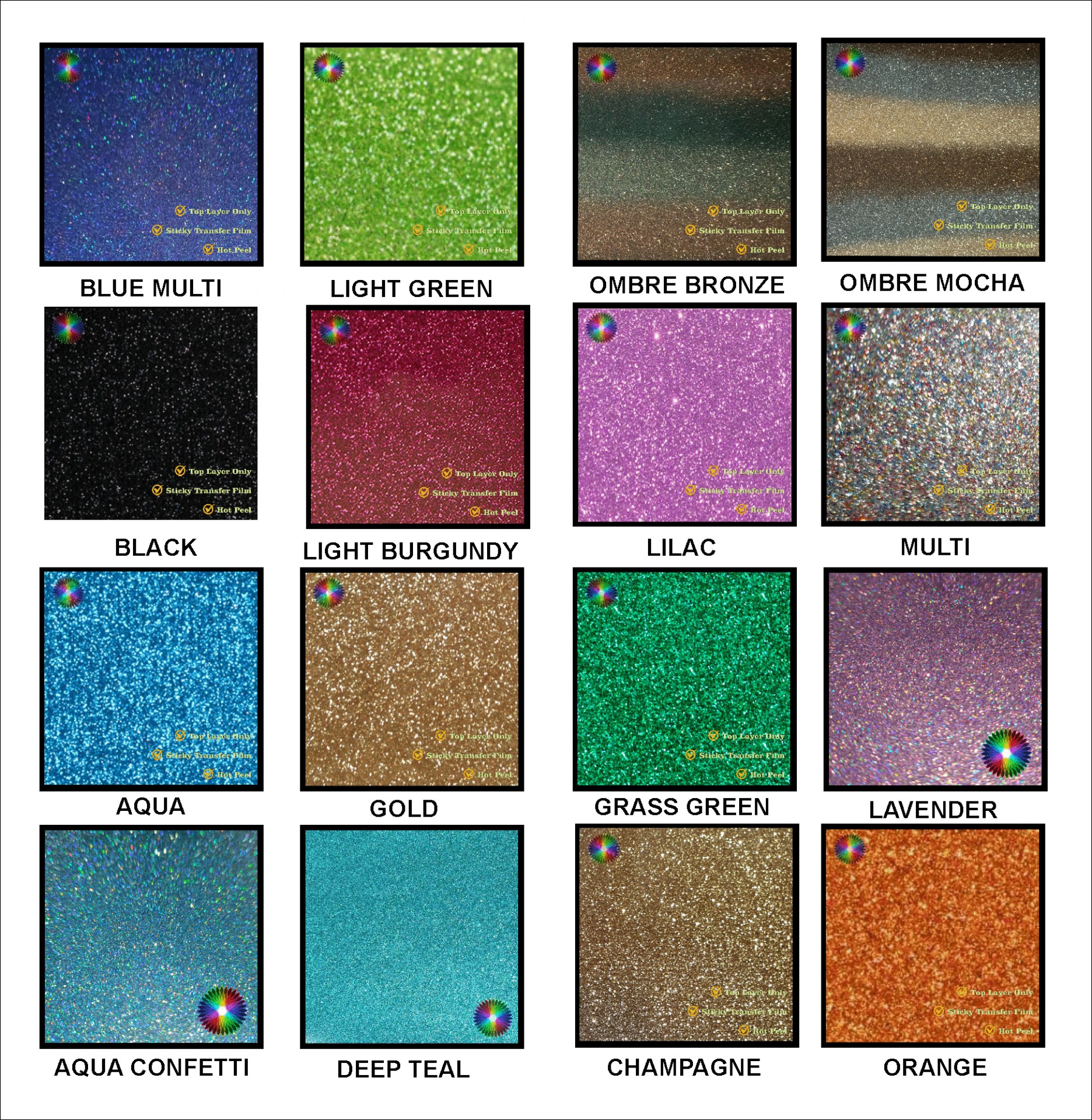 Iron On Glitter Transfers