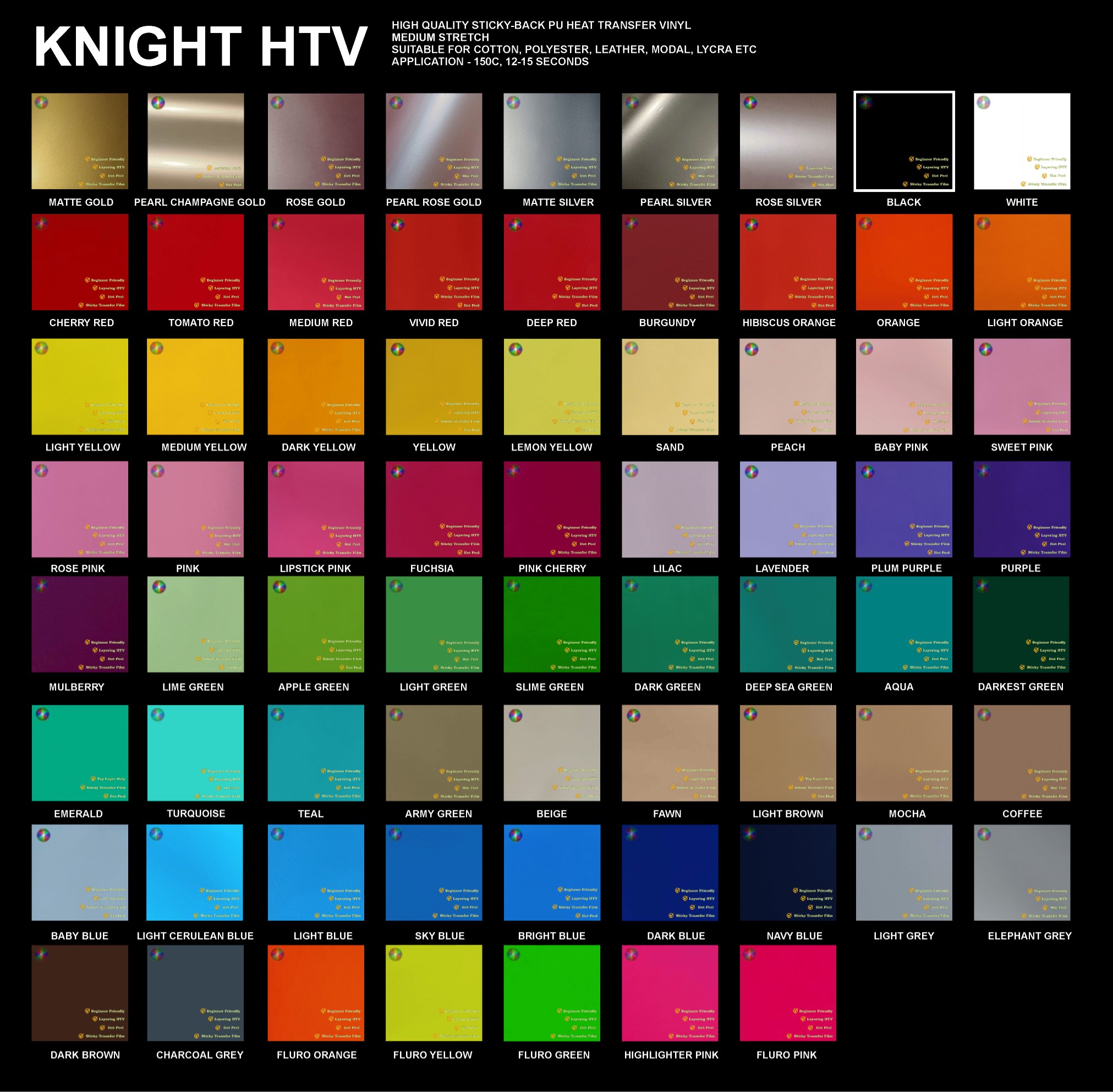 Iron On Transfer Film Colours