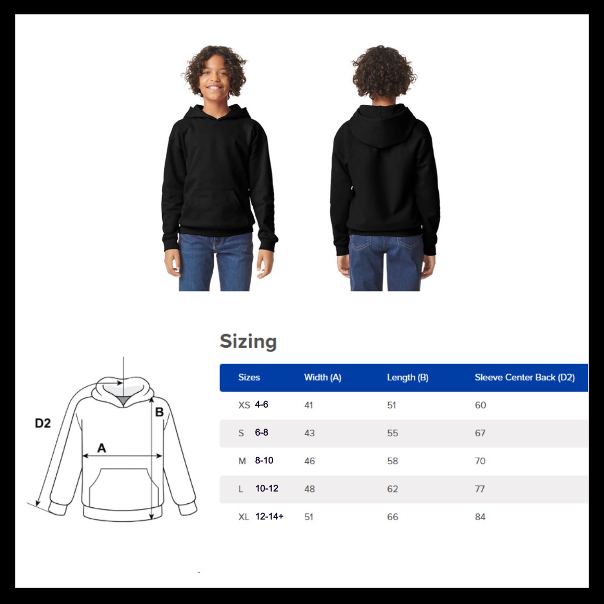 custom printed kids hoodie